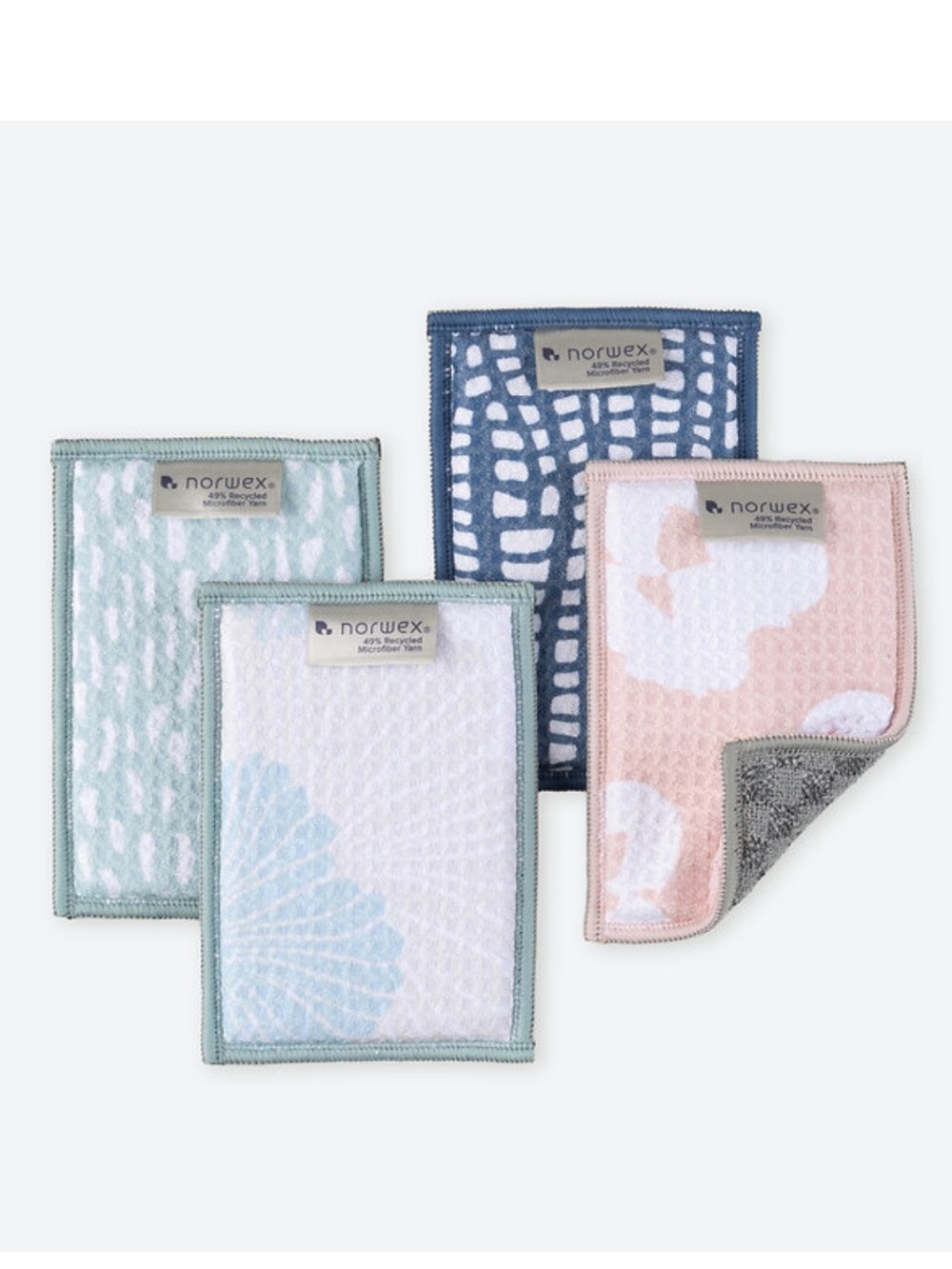 Norwex Dual Sided Waffle Weave Sponges Set of 4 NWT